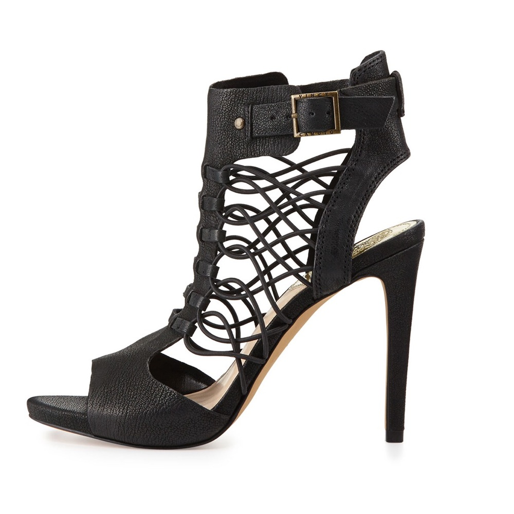 Vince Camuto Leather Buckle Gladiator Heels | 37
